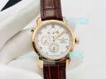 Swiss Replica Vacheron Constantin Malte 42005 Pink Gold White Dial Brown Leather Watch 41MM